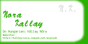 nora kallay business card
